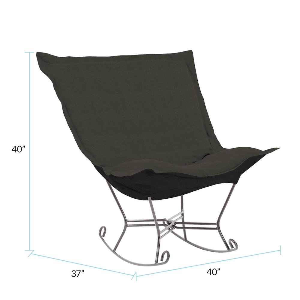 Scroll Puff Rocker Sterling Charcoal Titanium Frame. Picture 2