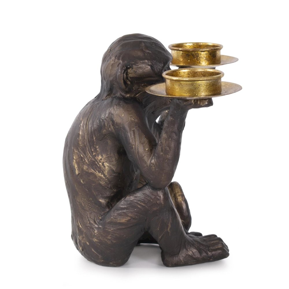Barkari Monkey Double Tealight Candle Holder. Picture 6