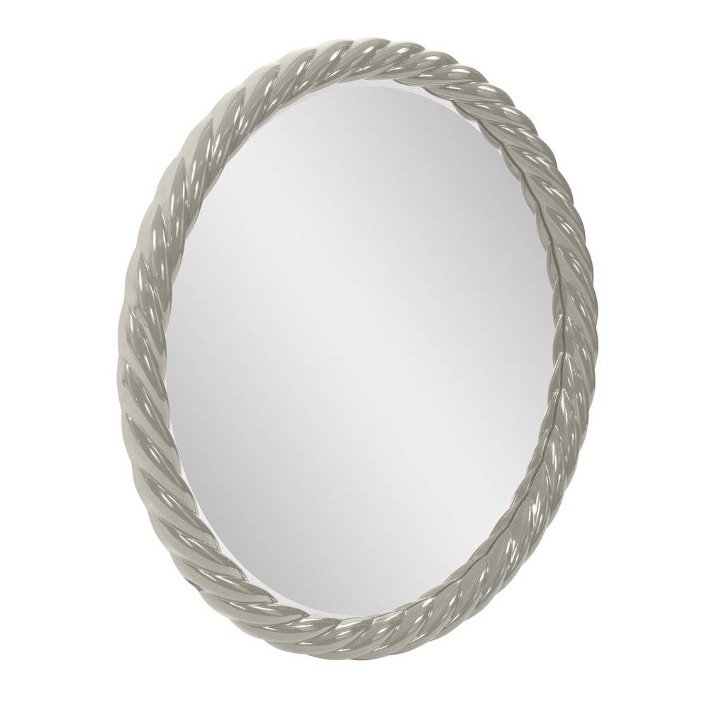 Gita Braided Round Mirror in Glossy Nickel. Picture 2