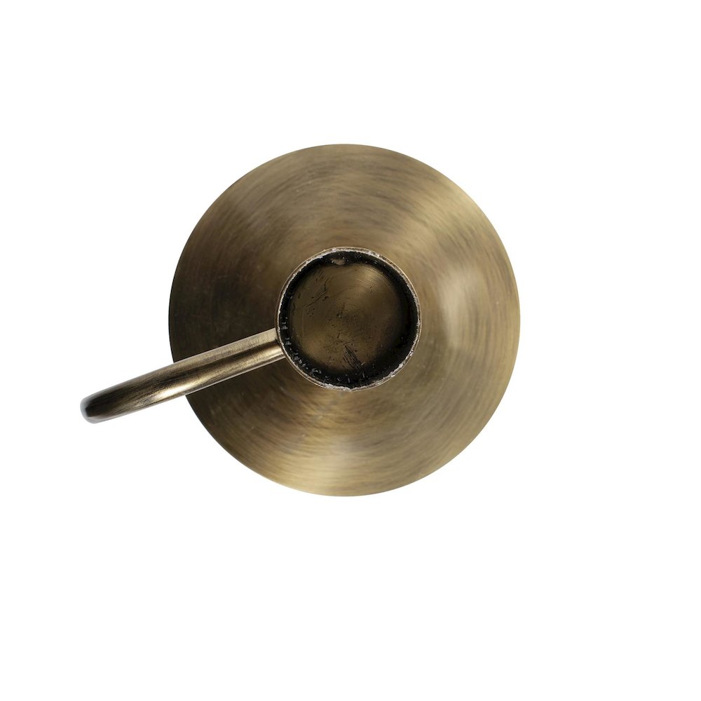 Italo Tall Antique Brass Candle Holder with Handle. Picture 4