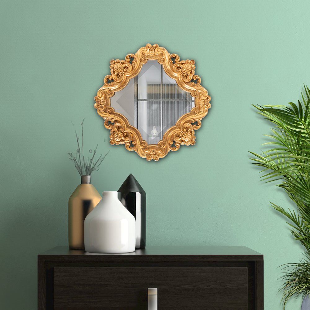 French D' Amboise Collection of Gold Petite Mirrors- Square. Picture 6