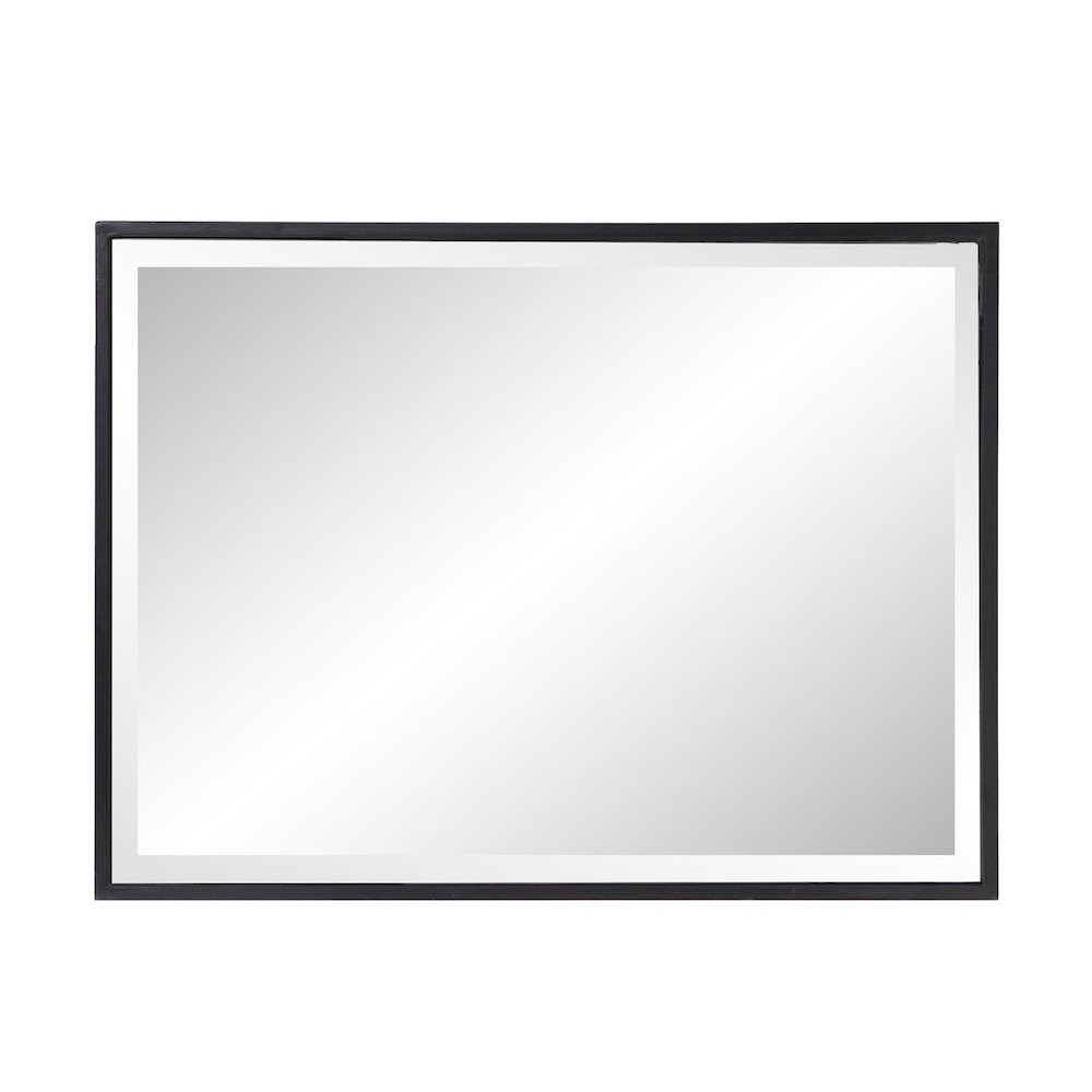 Matte Black Rectangle Metal Mirror. Picture 3