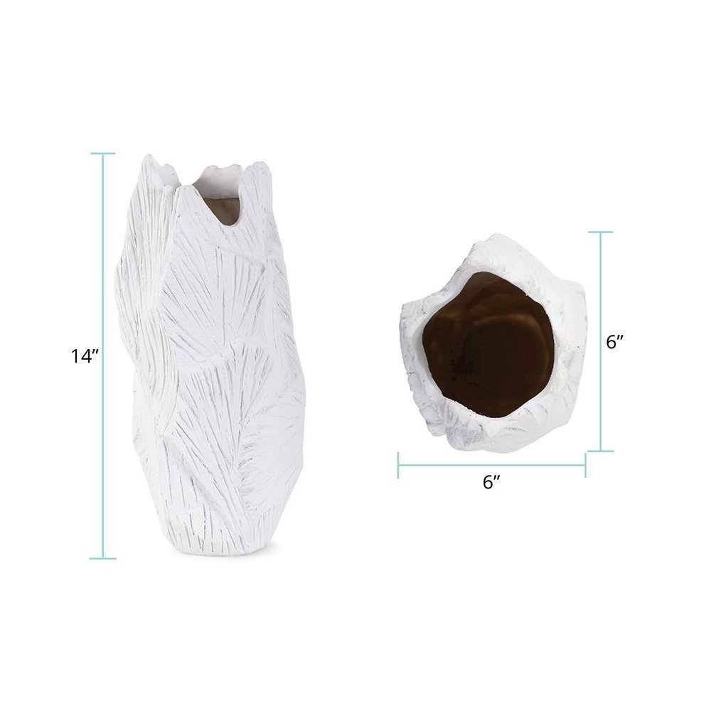 Abstract Elm Tall Vase in White. Picture 7