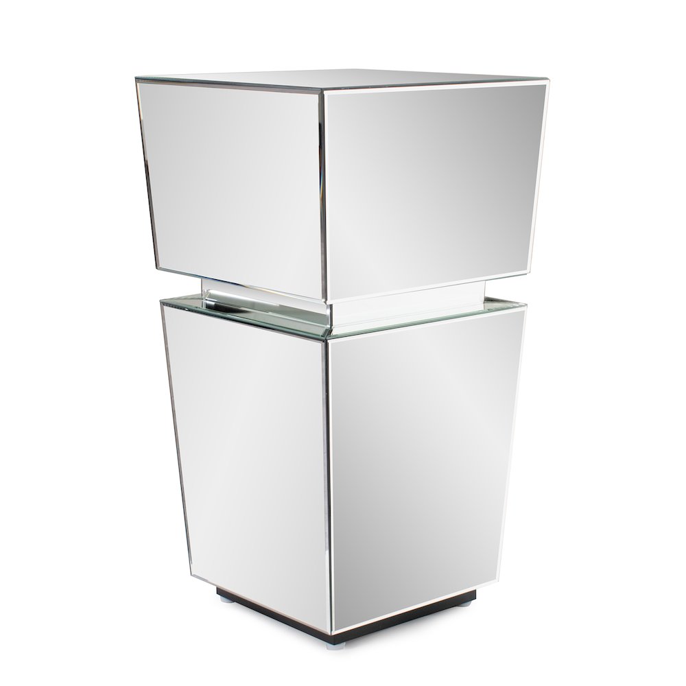 Clear Mirrored Pedestal Short. Picture 3
