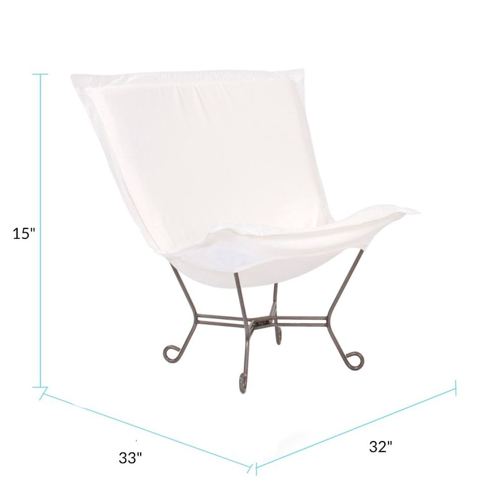 Patio Scroll Puff Chair Seascape Natural Titanium Frame. Picture 6