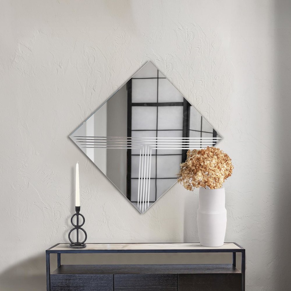 Adoree V Grooved Square Mirror. Picture 2