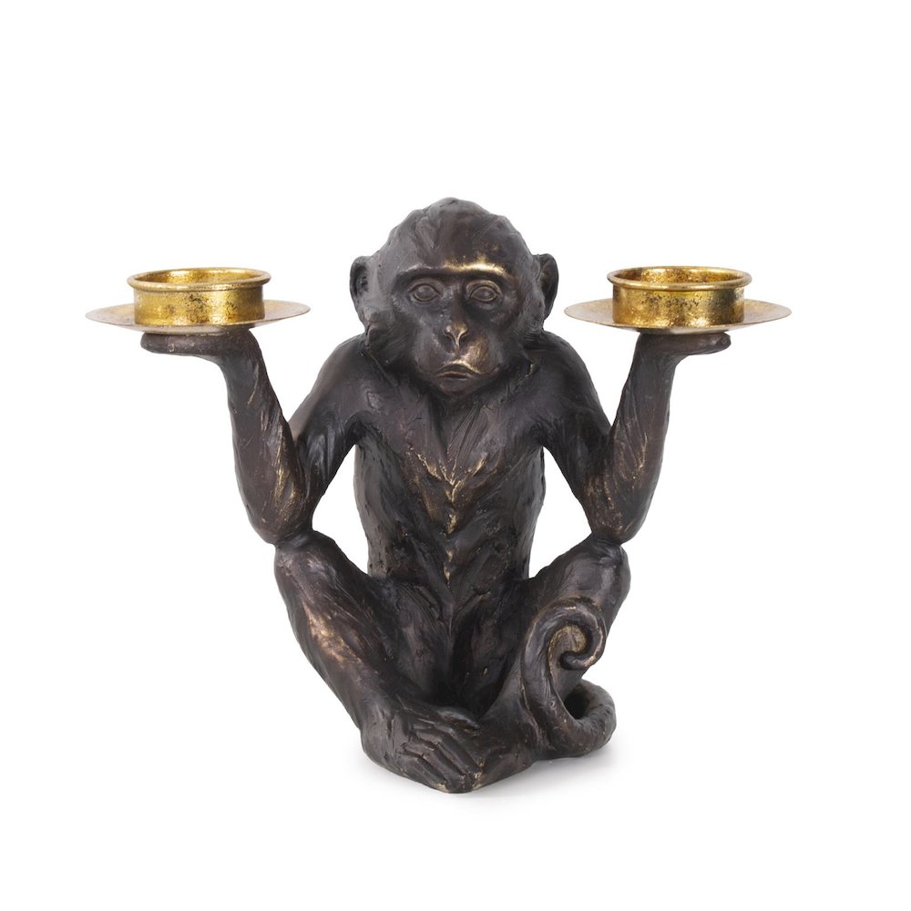 Barkari Monkey Double Tealight Candle Holder. Picture 3