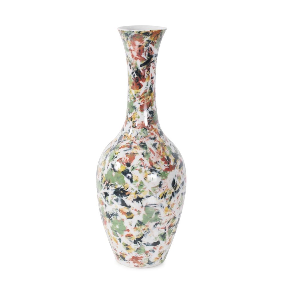 Jardin Colore' Tall Necked Vase. Picture 1