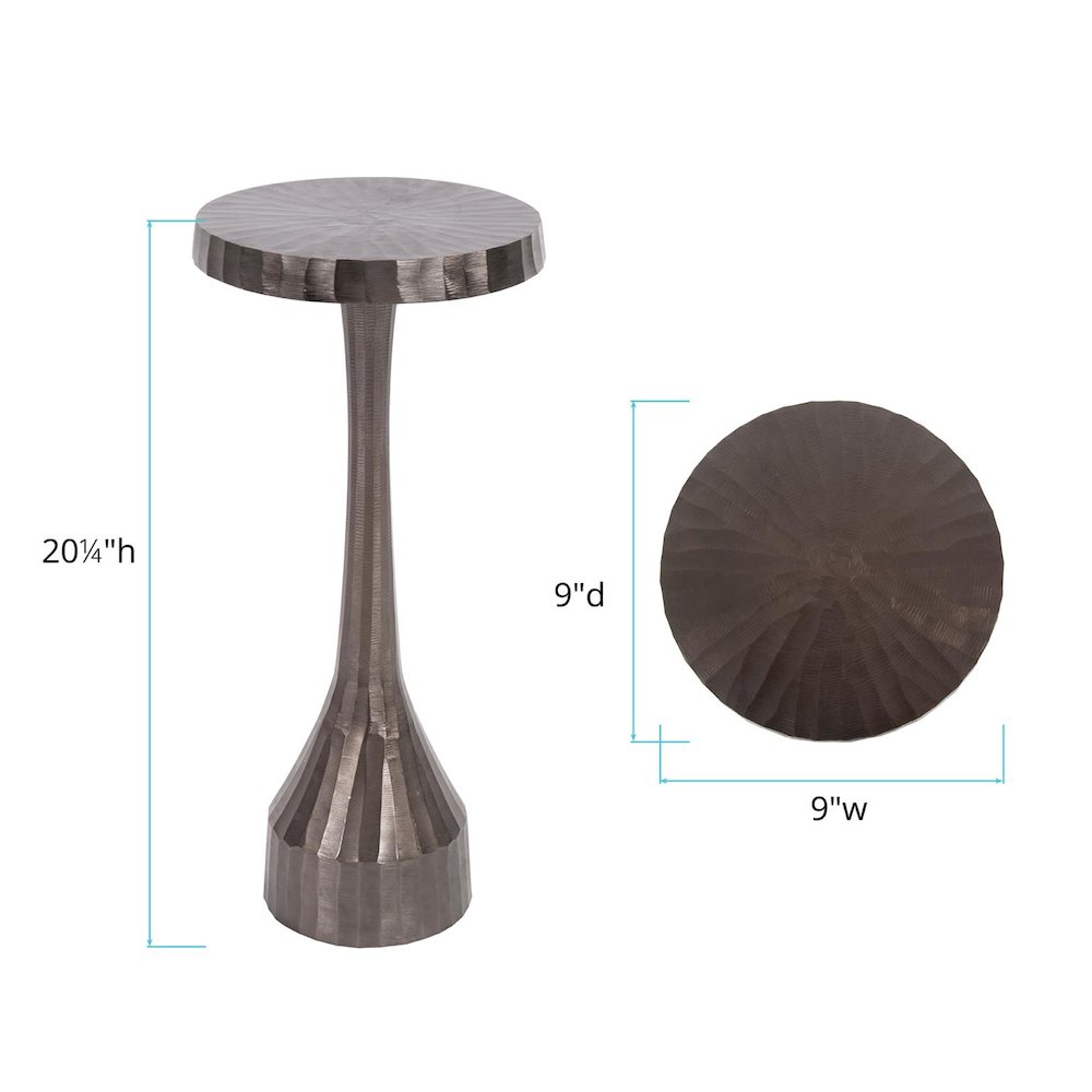 Chiseled Aluminum Graphite Martini Table. Picture 4