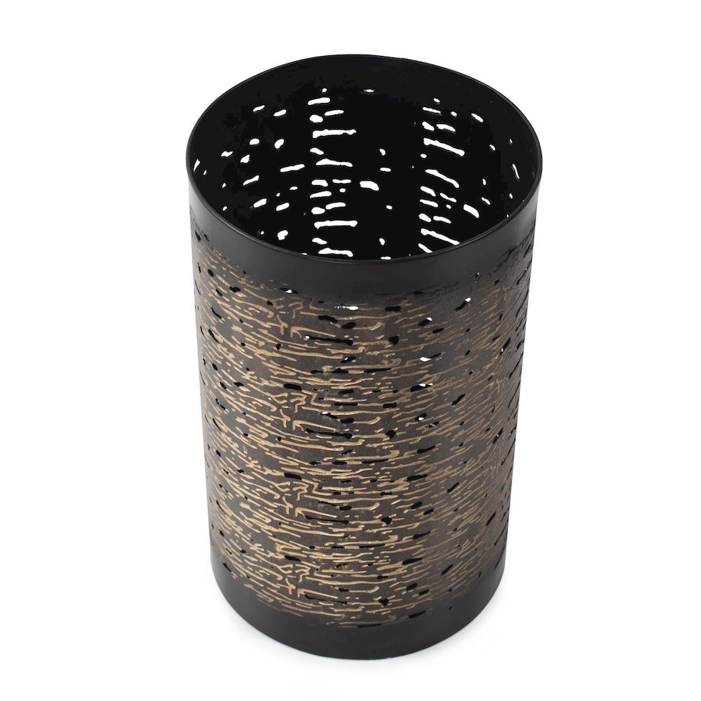 Golden Thread Cylindrical Large Candle Holder. Picture 4