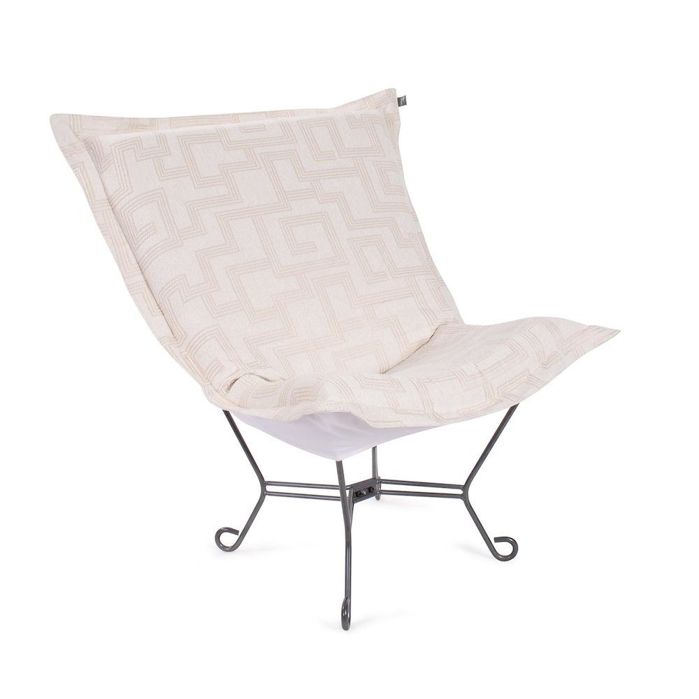Indoor/Outdoor Puff Scroll Chair Syros Natural. Picture 1