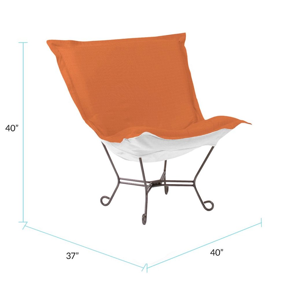 Patio Scroll Puff Chair Seascape Canyon Titanium Frame. Picture 7