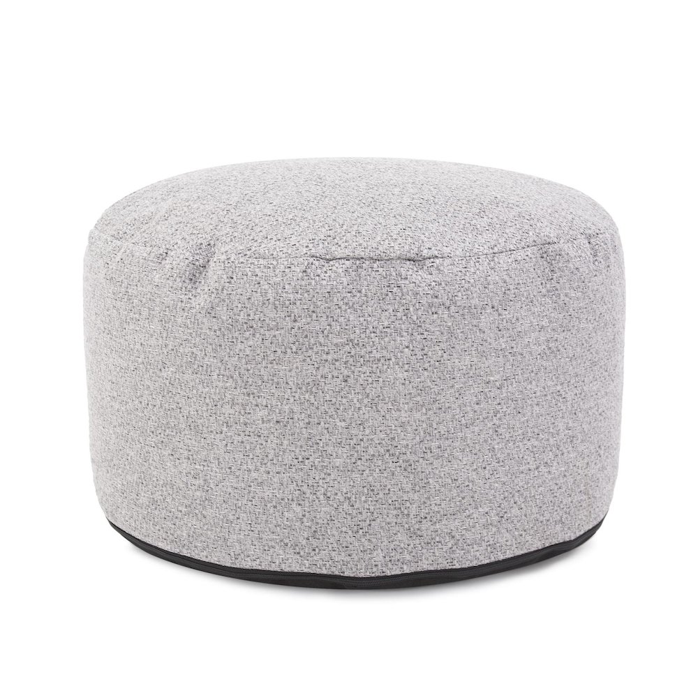 Round Foot Pouf Panama Stone. Picture 1
