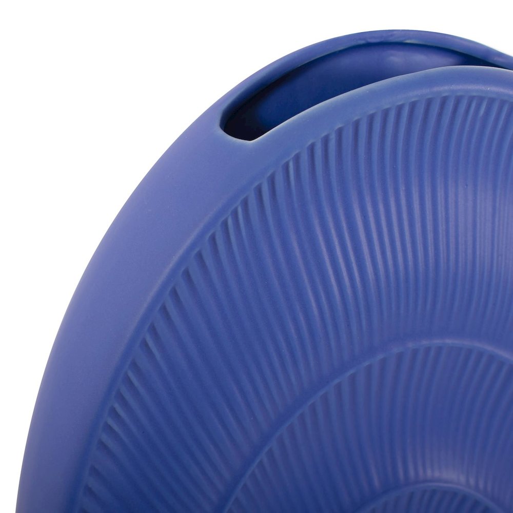 Radiant Blue Short Ceramic Vase. Picture 5