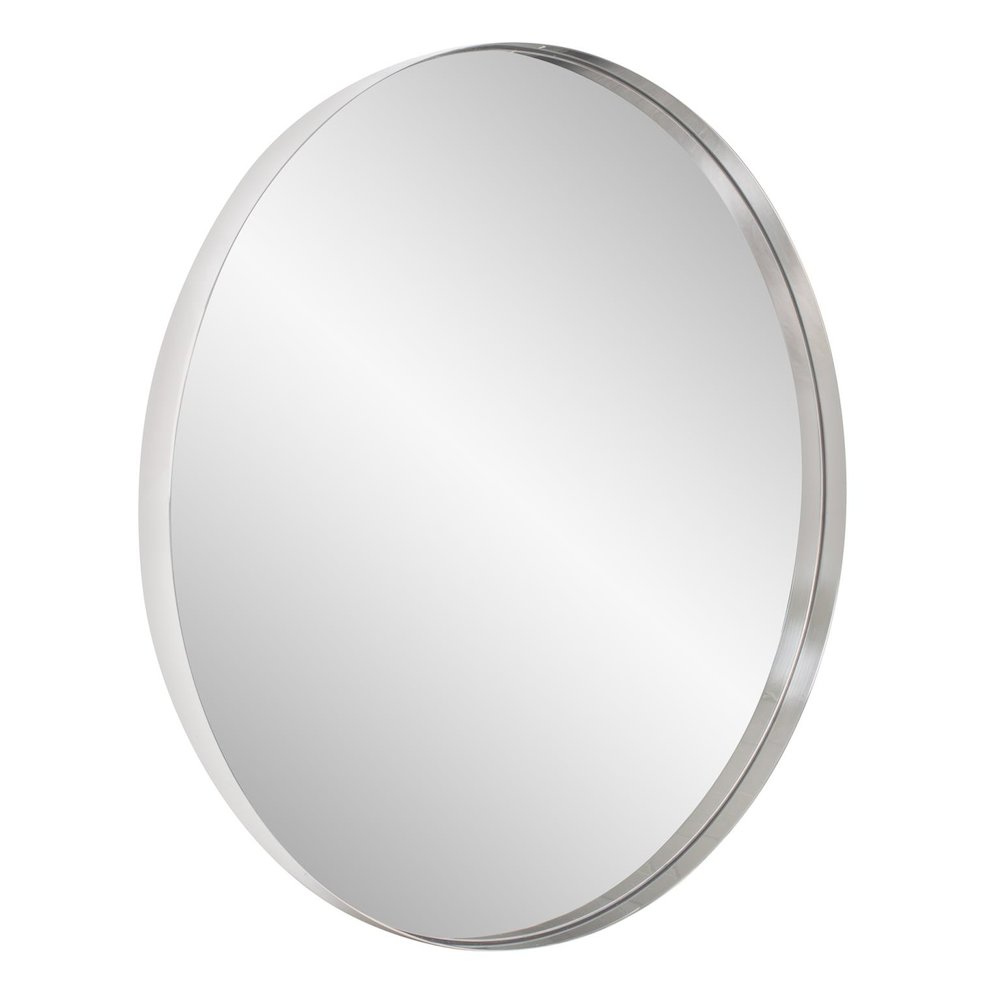 Steele Polished Silver Round Mirror. Picture 8