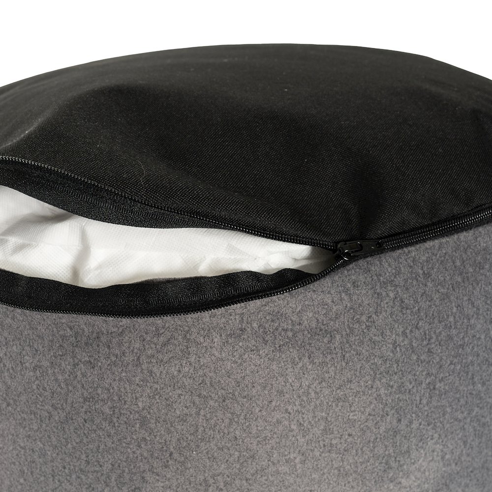 Qiviut Gray Foot Pouf. Picture 4