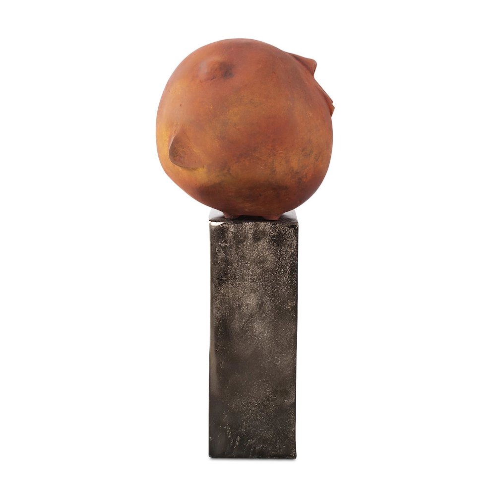 Mr. Wilfred Terra Cotta Sculpture on Aluminum Pillar. Picture 5