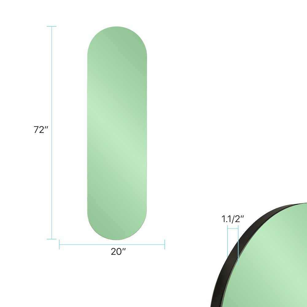 Balducci Oval Emerald Green Mirror Long. Picture 8