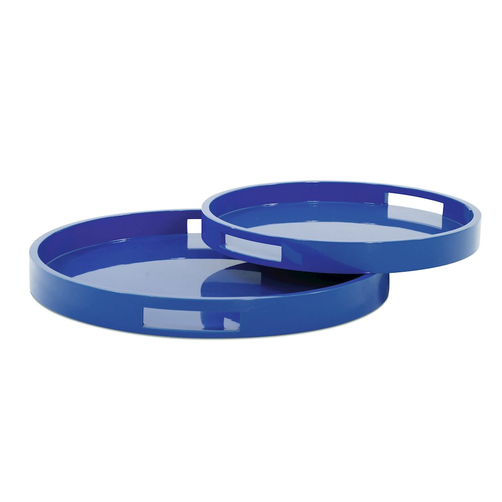 Saint Tropez Round Tray Set of 2 - Classic Navy. Picture 6