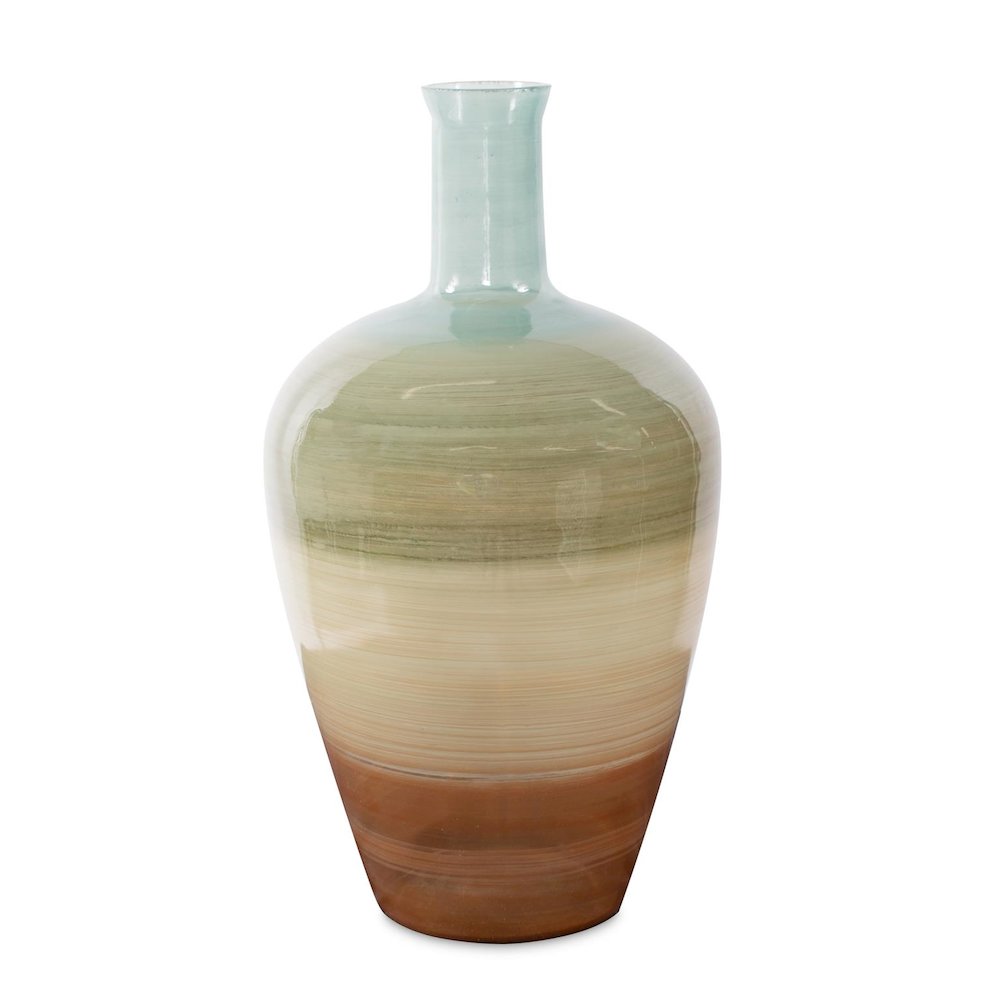 Capri Stripe Glass Bottle Vase- Short. Picture 1