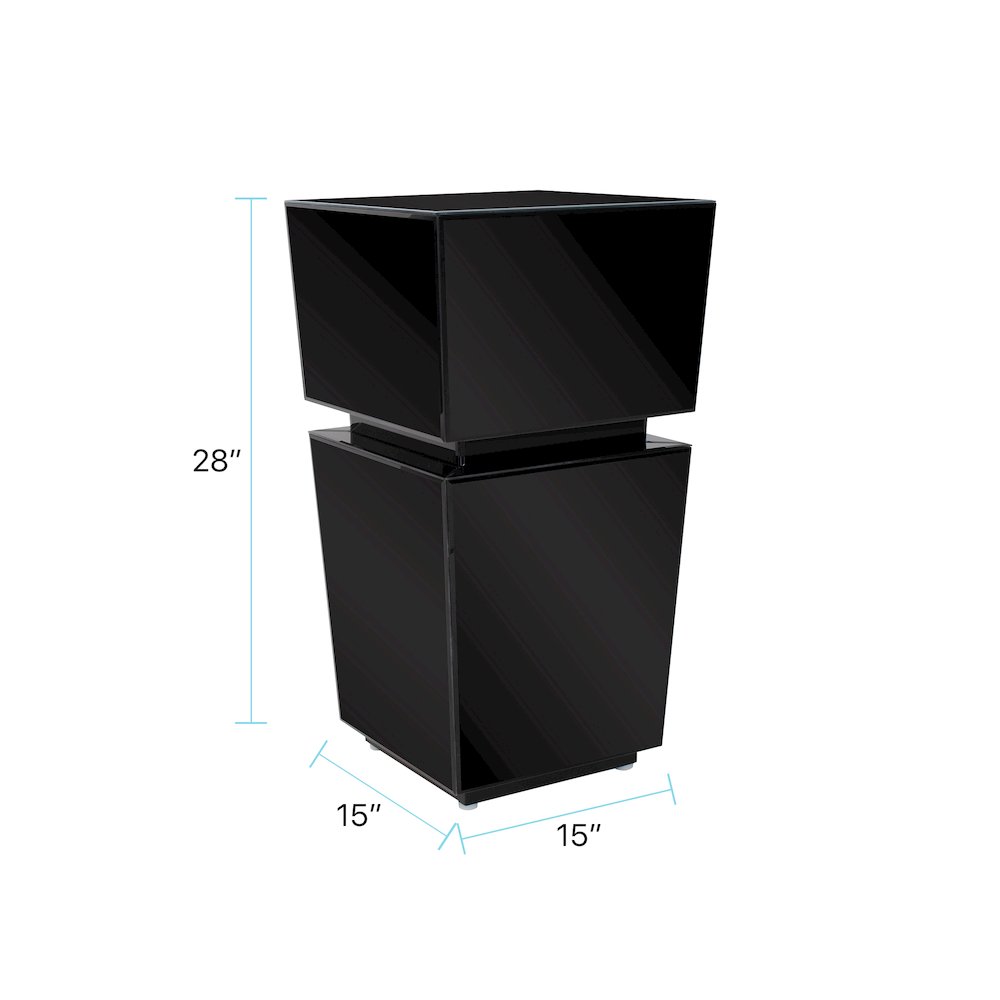 Black Mirrored Pedestal Short. Picture 7