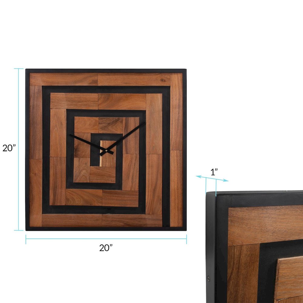 Helix Wooden Square Clock. Picture 7