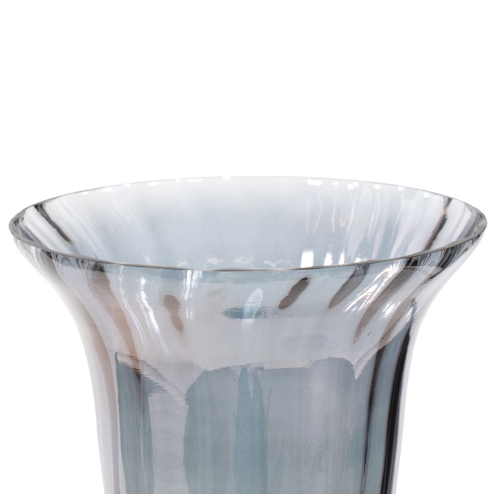 Ayers Smoked Glass Trumpet Vase Tall. Picture 2