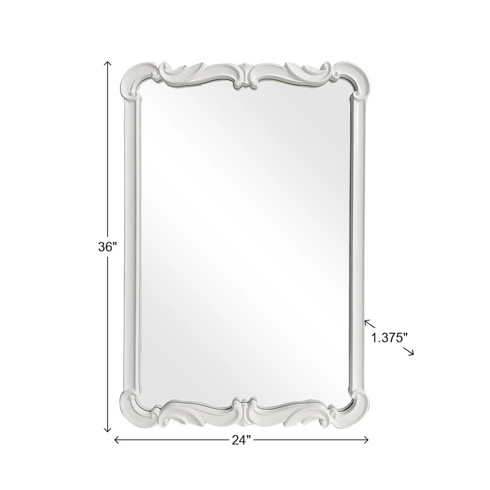 Asbille Glossy White Wall Mirror. Picture 7