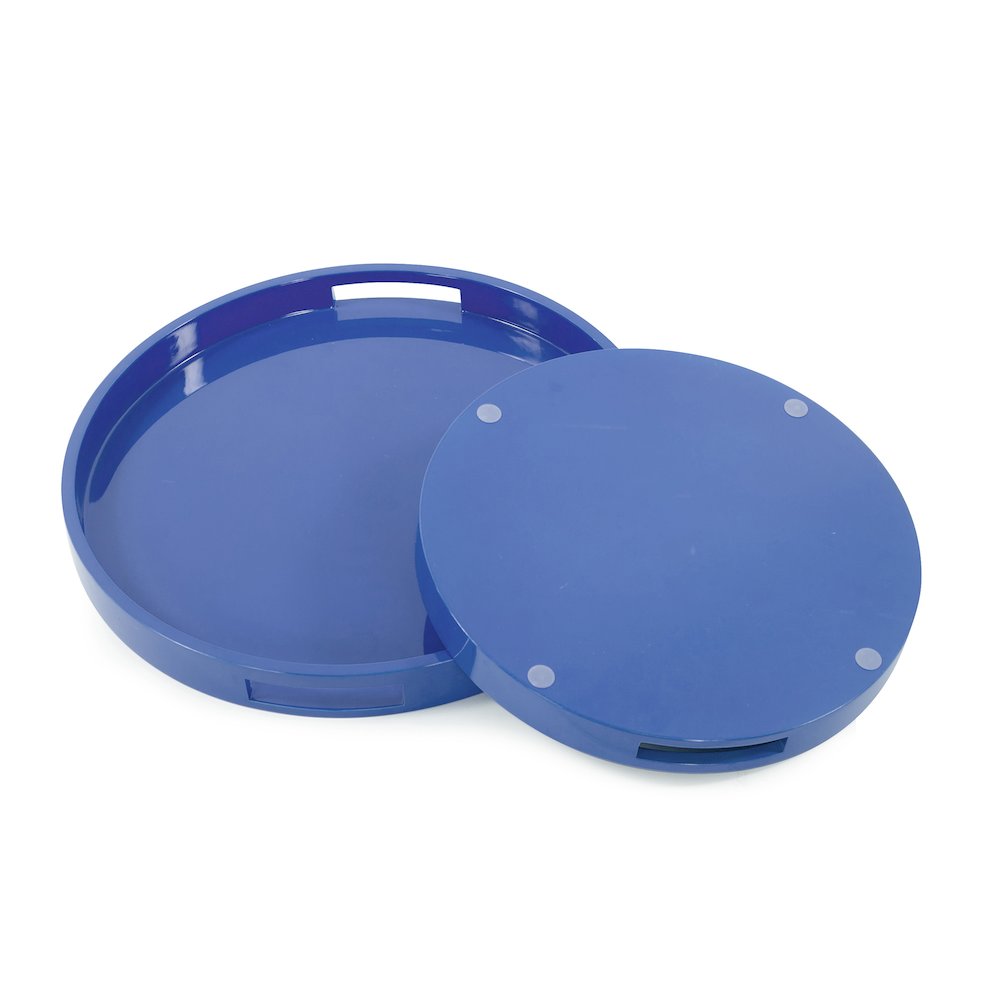 Saint Tropez Round Tray Set of 2 - Classic Navy. Picture 5