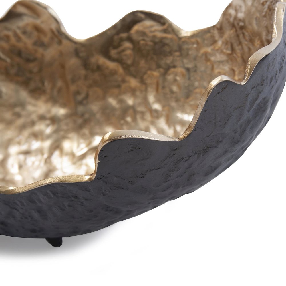 Cracked Edge Ebony Tray with Gold Interior- Large. Picture 8