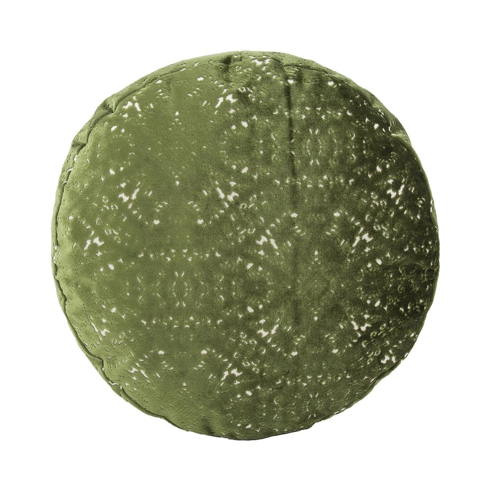 Round Foot Pouf Pisani Emerald. Picture 2