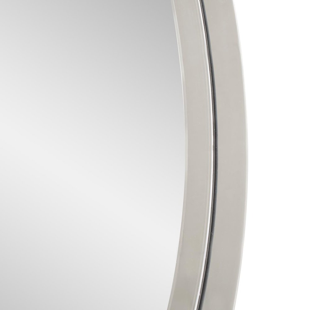 Steele Polished Silver Round Mirror. Picture 4