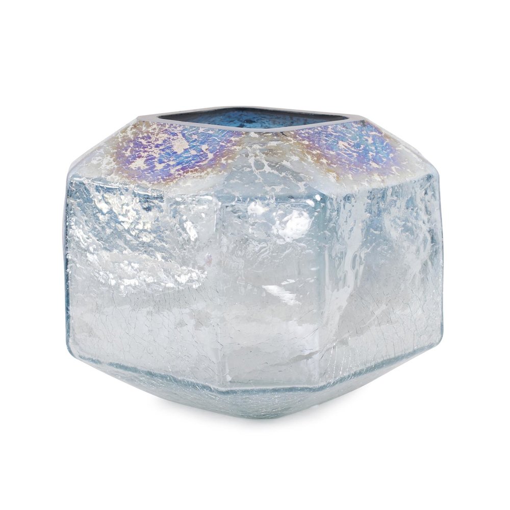 Lonsdale Iridescent Low Glass Vase. Picture 2