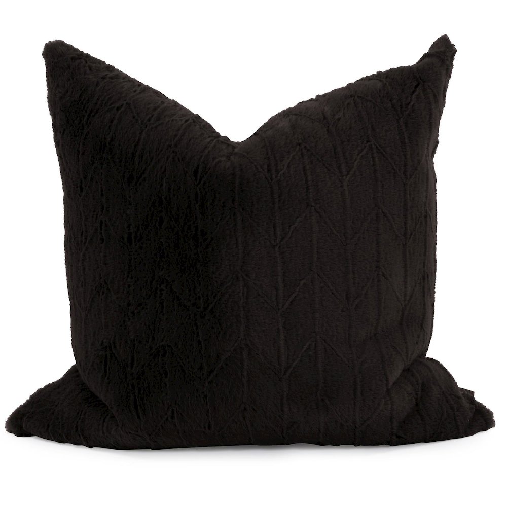 24 x 24 Angora Ebony Pillow  - Poly Insert. Picture 1
