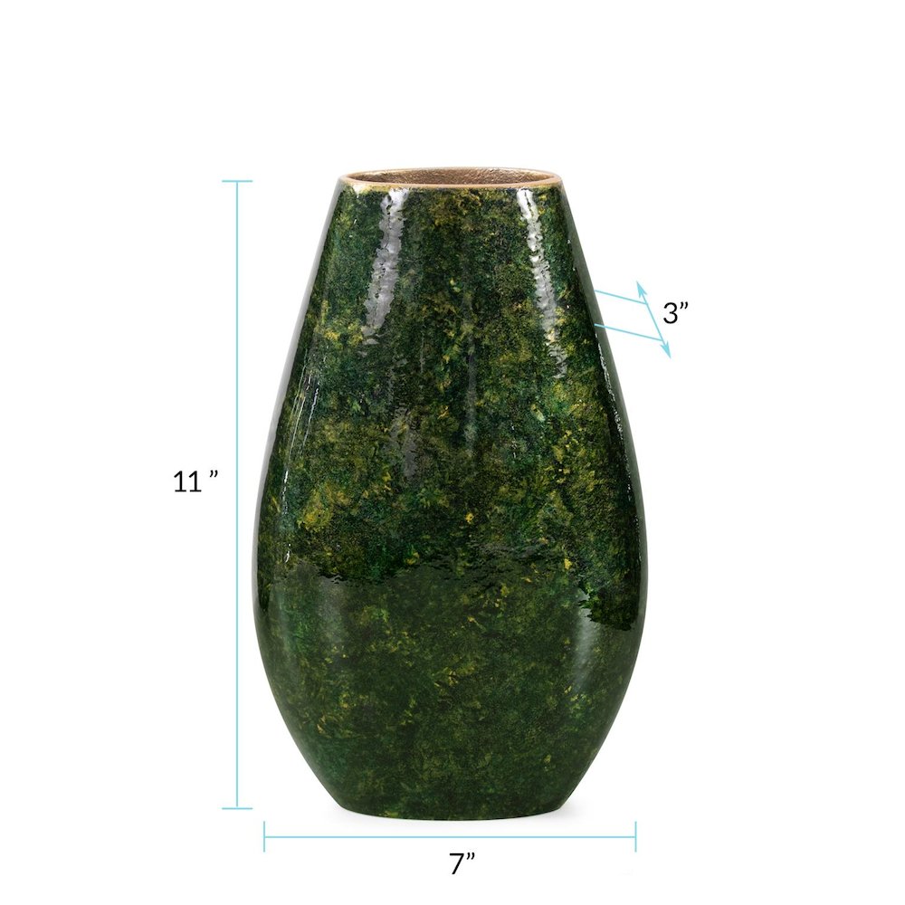 Renaldi Emerald Gold Torpedo Vase- Medium. Picture 9