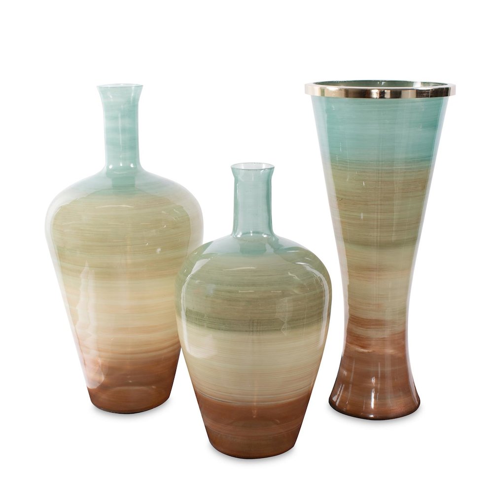 Capri Stripe Glass Bottle Vase- Tall. Picture 6