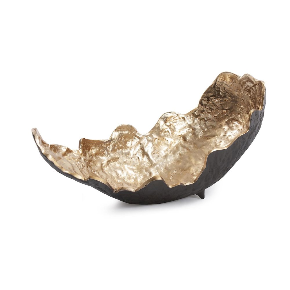 Cracked Edge Ebony Tray with Gold Interior- Large. Picture 7