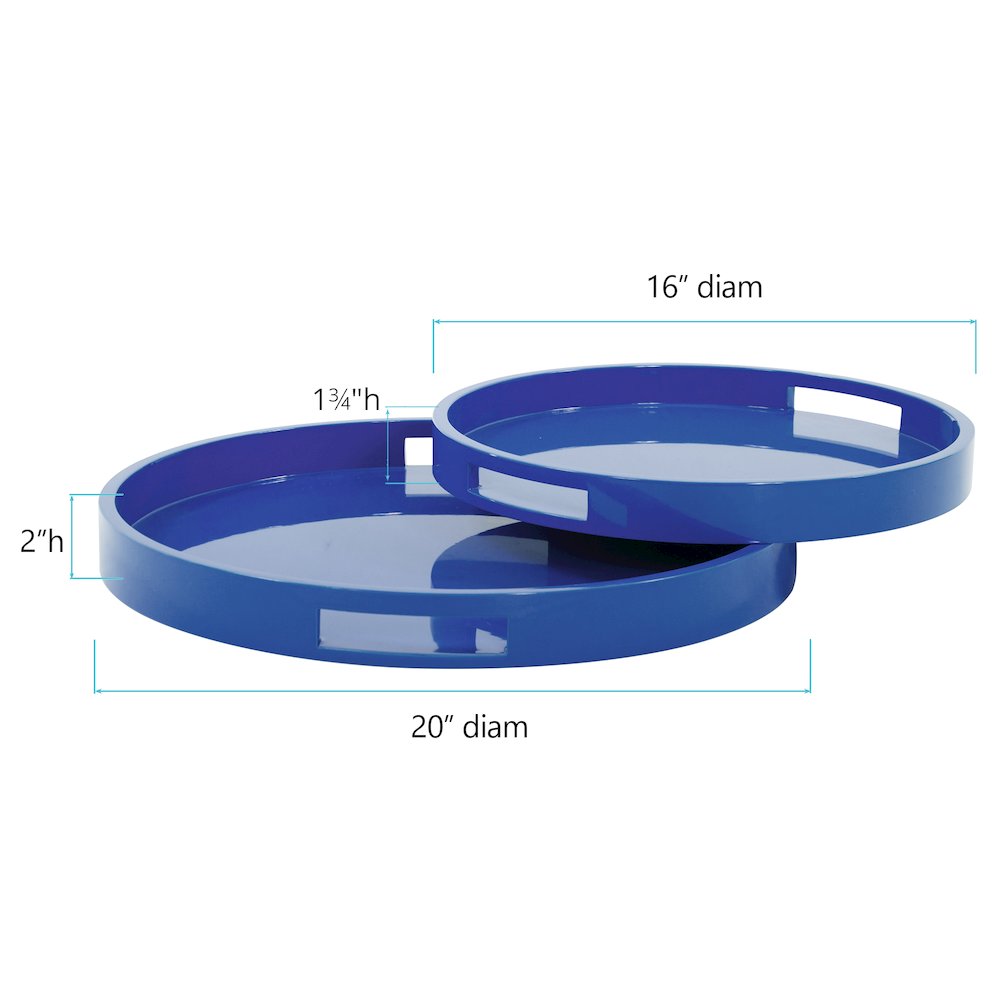 Saint Tropez Round Tray Set of 2 - Classic Navy. Picture 7
