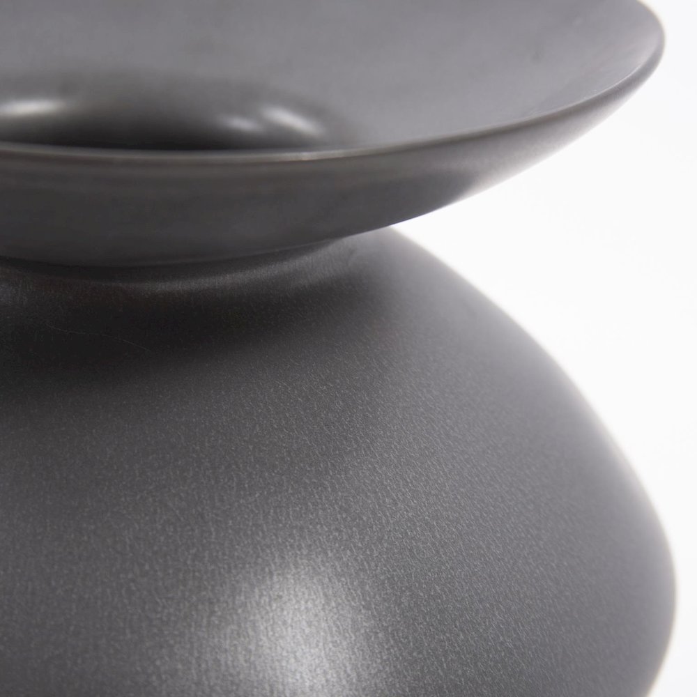 Graphite Ceramic Flared Vase- Medium. Picture 2