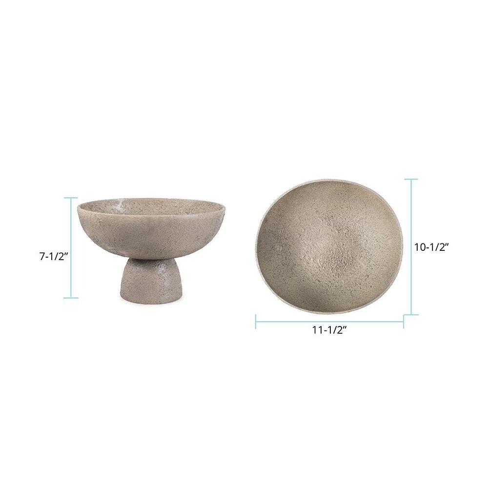 Textured Blanton Taupe Round Bowl. Picture 5