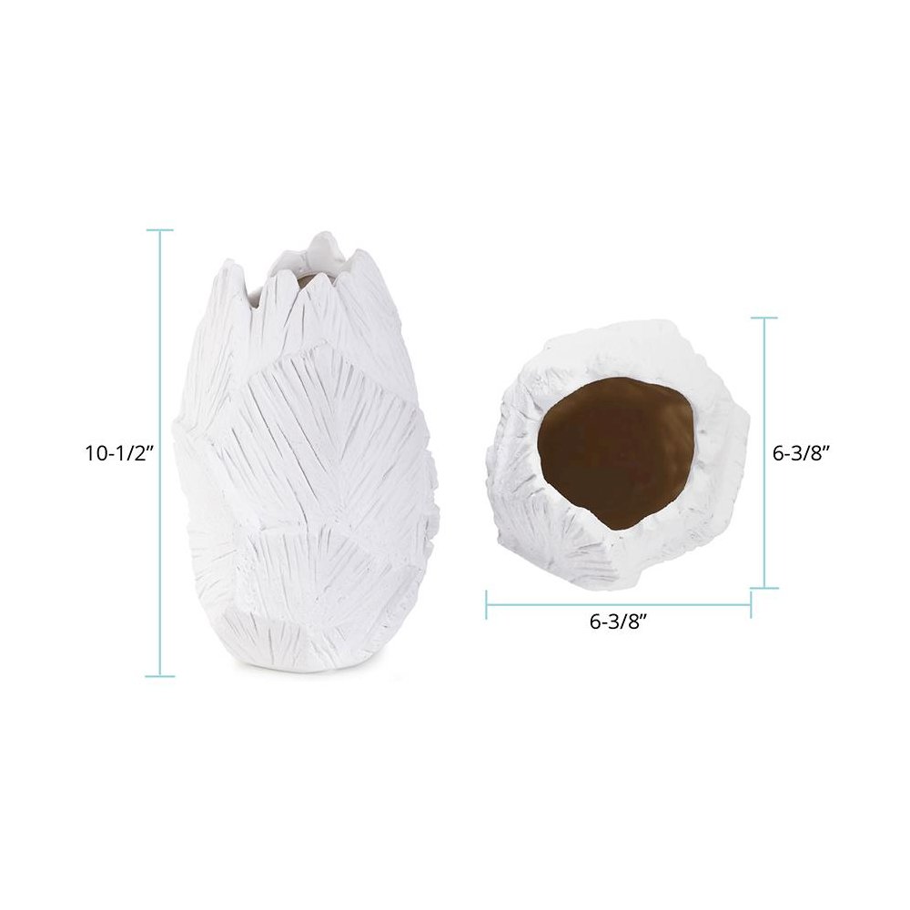 Abstract Elm Short Vase in White. Picture 7