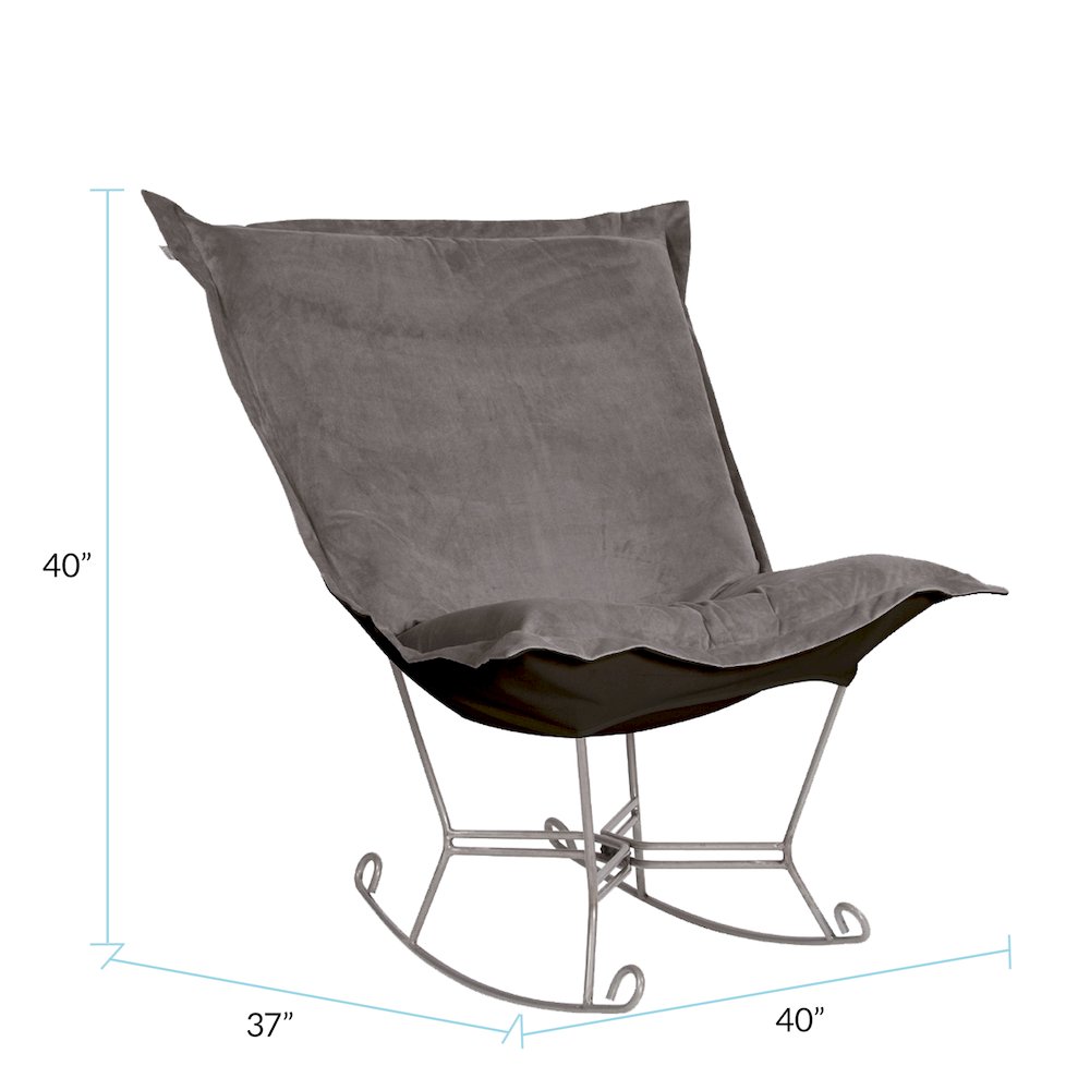Scroll Puff Rocker Bella Pewter Titanium Frame. Picture 2