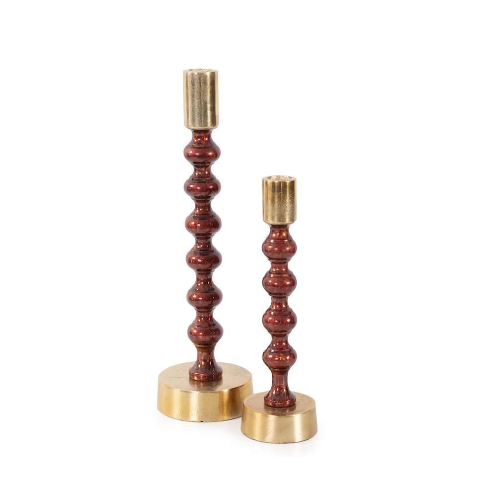 Sharma Crimson Gold Rounded Candlestick- Tall. Picture 7