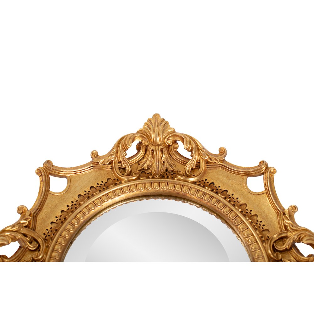 French D' Amboise Collection of Gold Petite Mirrors- Round. Picture 4