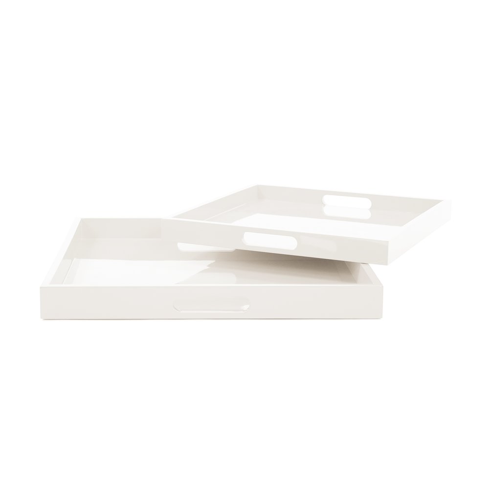 Saint Tropez Square Tray Set of 2 - Chalk. Picture 6