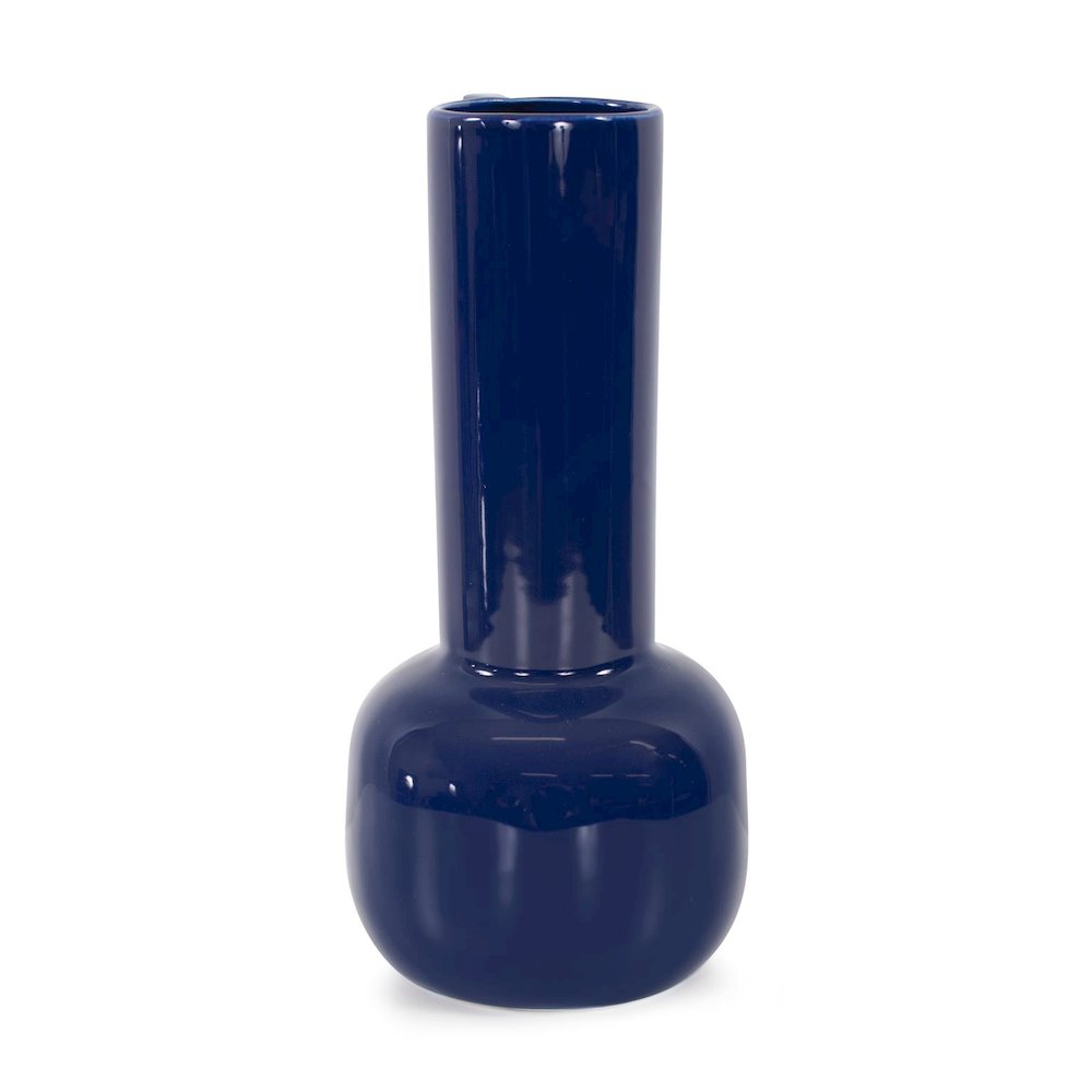 Bella Sapphire Blue Tall Ceramic Pitcher. Picture 8