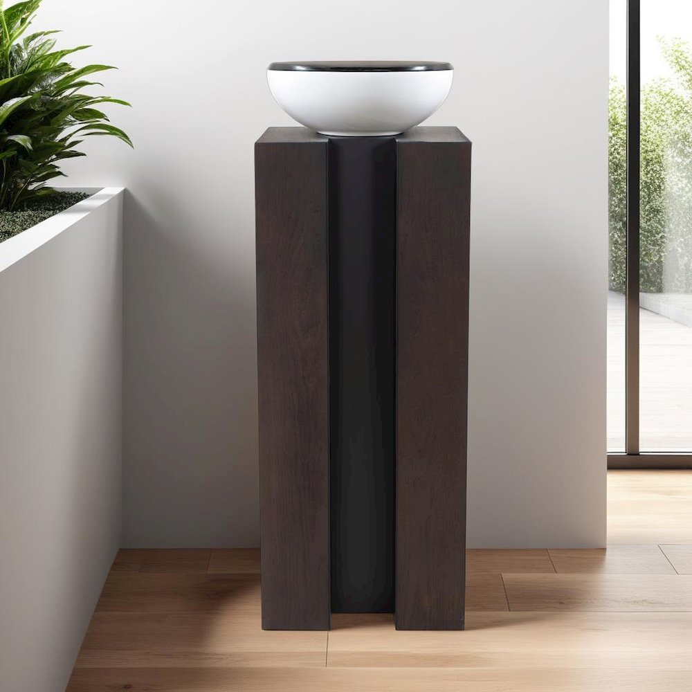Bertoia Black Wooden Display Pedestal- Short. Picture 8