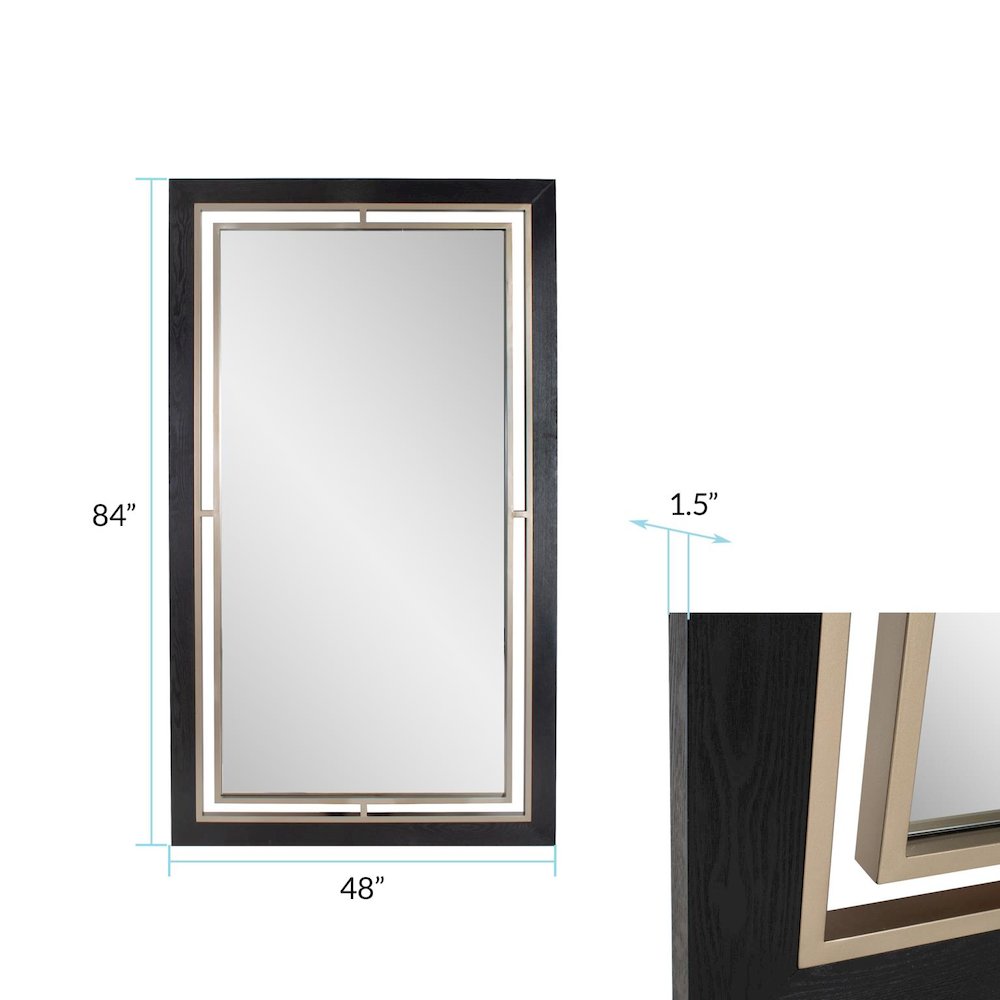 Bertoia Oversized Mirror in a Wooden and Metal Frame. Picture 7