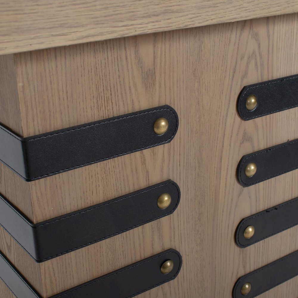 Robin Baron Leather Wrapped Console Table. Picture 2