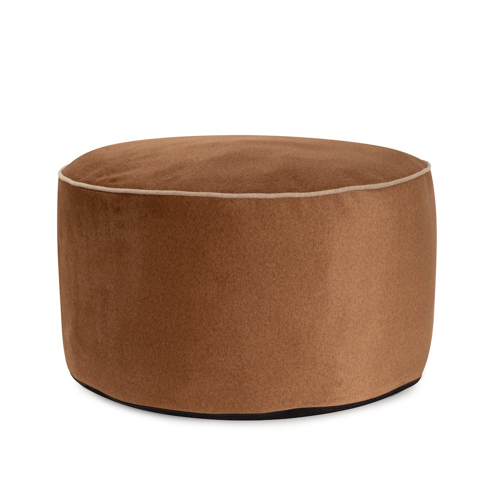 Qiviut Brown Foot Pouf. Picture 1